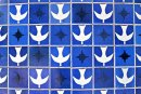 Painel de azulejos, Entrequadras 307/308 Sul, Igrejinha Nossa Senhora de Fátima, 1957. <em>Foto: Ricardo Padue</em>